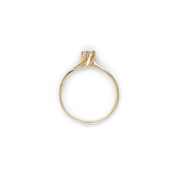 Gold Engagement Ring with Zircon