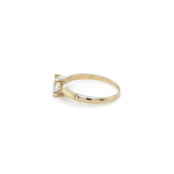 Gold Engagement Ring with Zircon