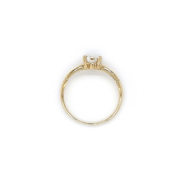 Gold Engagement Ring with Zircon