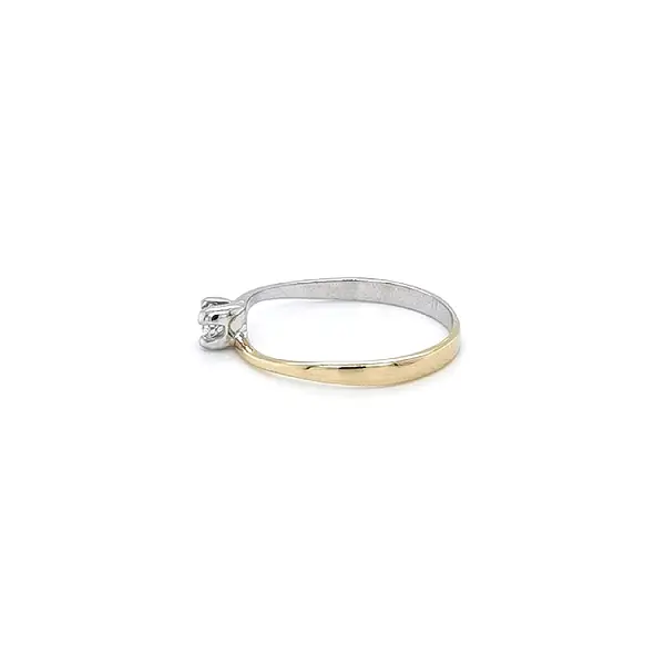 Gold Engagement Ring with Zircon