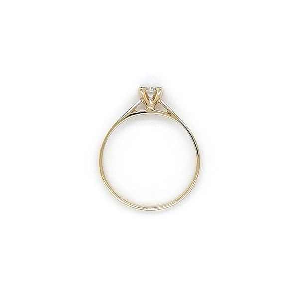 Gold Engagement Ring with Zircon