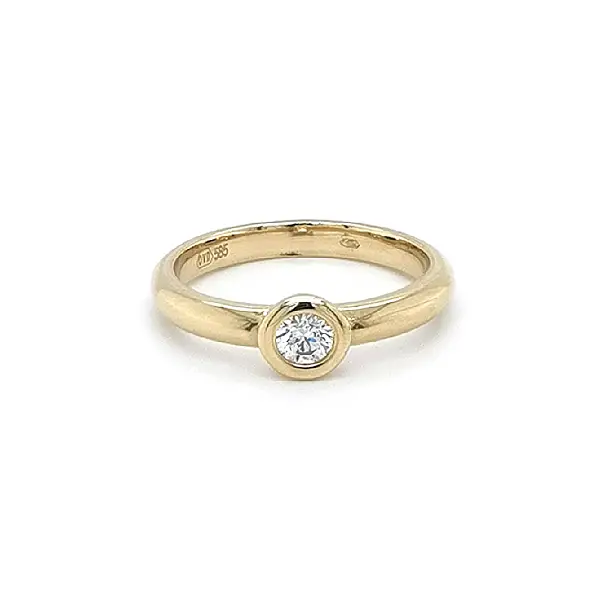 Gold Engagement Ring with Zircon