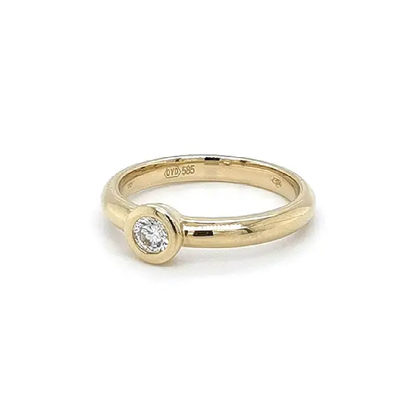 Gold Engagement Ring with Zircon