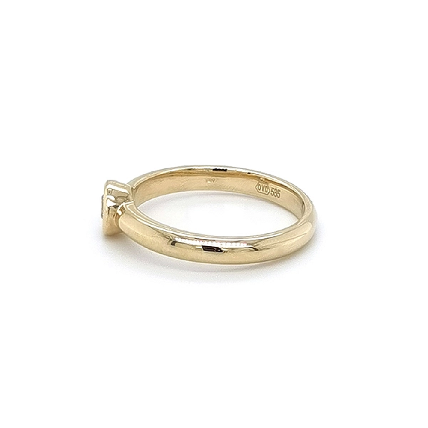 Gold Engagement Ring with Zircon