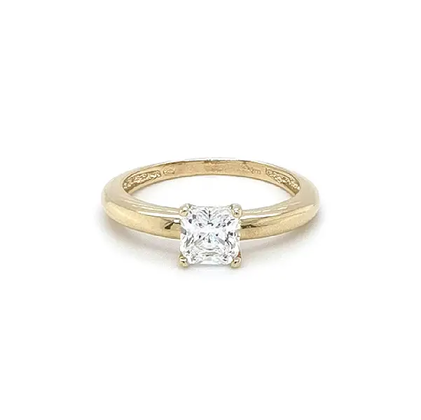 Gold Engagement Ring with Zircon