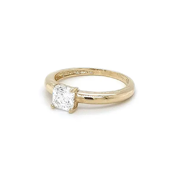 Gold Engagement Ring with Zircon