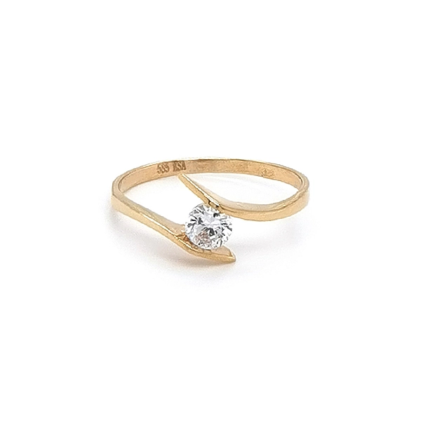 Gold Ring with Zircon