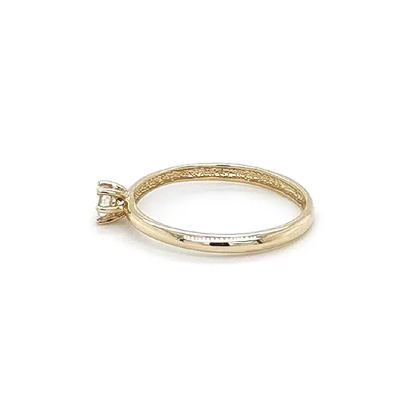 Gold Engagement Ring with Zircon