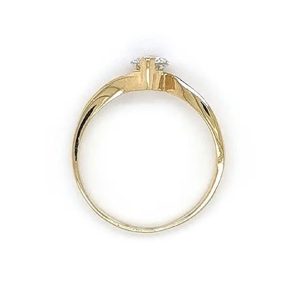 Gold Engagement Ring with Zircon