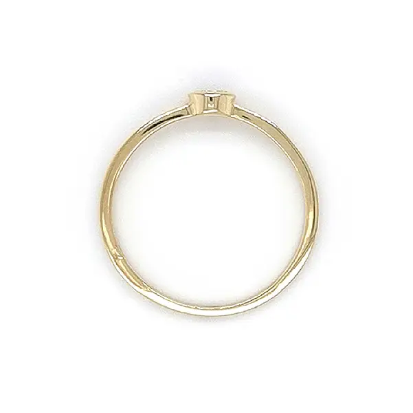 Gold Engagement Ring with Zircon