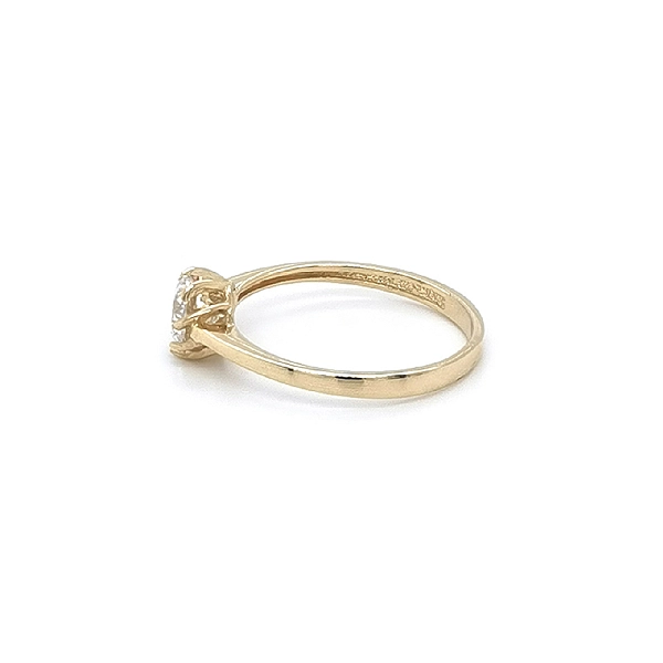 Gold Engagement Ring with Zircon