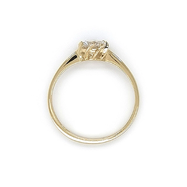 Gold Engagement Ring with Zircon
