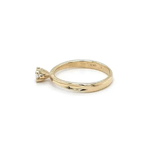 Gold Engagement Ring with Zircon