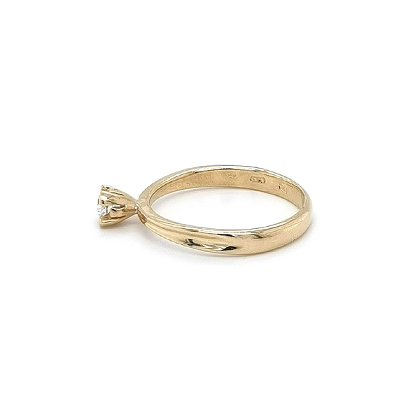 Gold Engagement Ring with Zircon