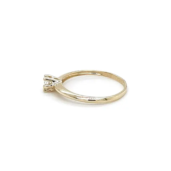 Gold Engagement Ring with Zircon