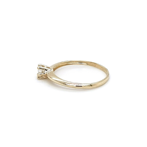 Gold Engagement Ring with Zircon