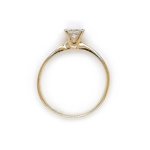 Gold Engagement Ring with Zircon