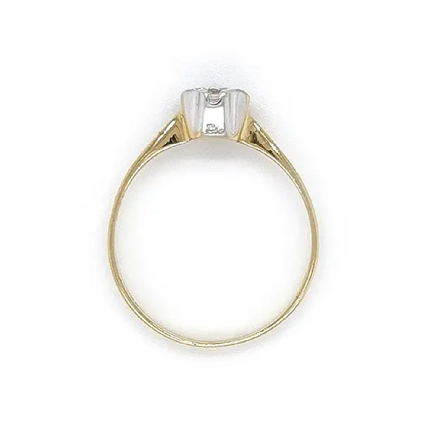 Engagement Ring with Zircon made of Combined Gold