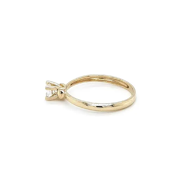 Gold Engagement Ring with Zircon