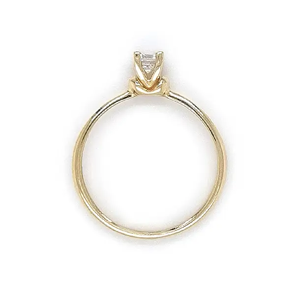 Gold Engagement Ring with Zircon