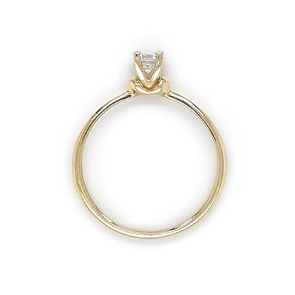 Gold Engagement Ring with Zircon