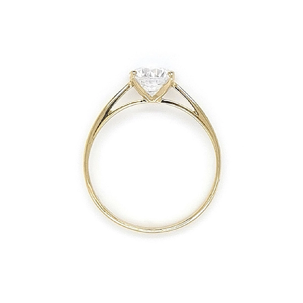 Gold Engagement Ring with Zircon