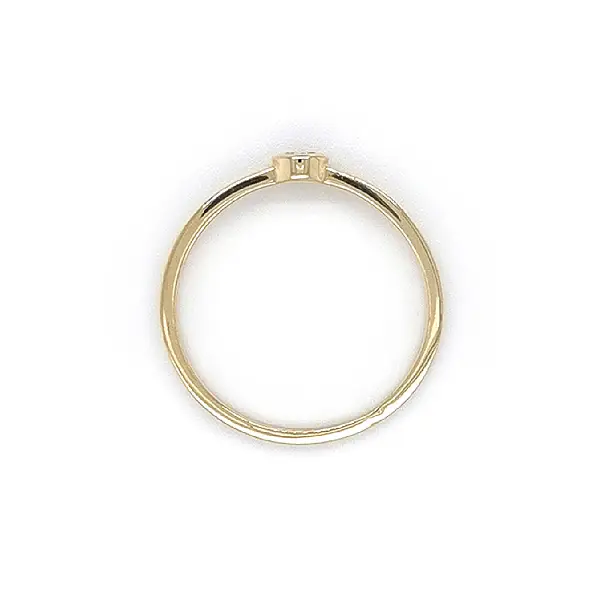 Gold Engagement Ring with Zircon