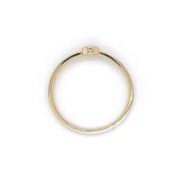 Gold Engagement Ring with Zircon