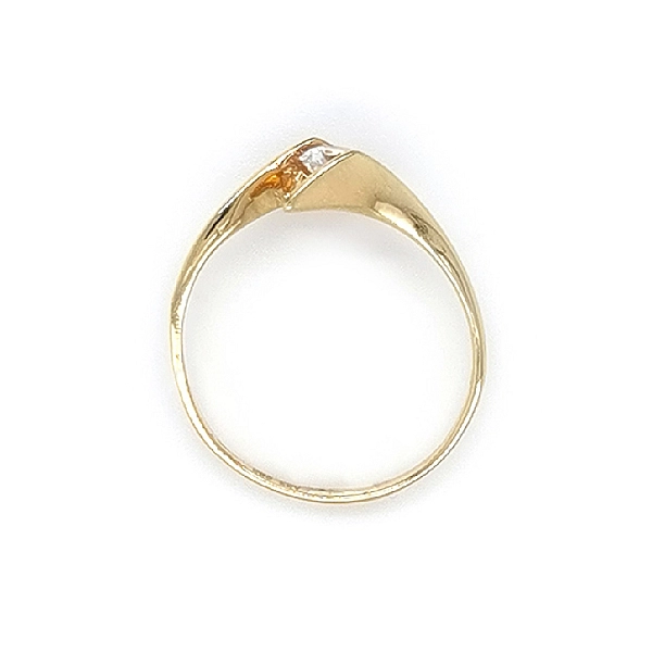 Gold Engagement Ring with Zircon