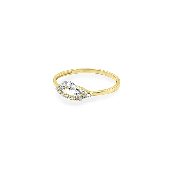 Gold Ring with Zircones made of Combined Gold