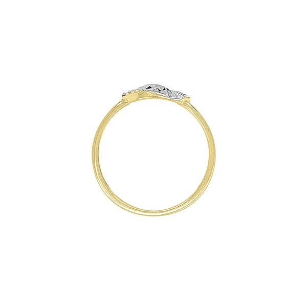 Gold Ring with Zircones made of Combined Gold