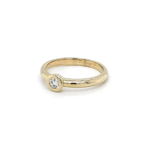 Gold Engagement Ring with Zircon