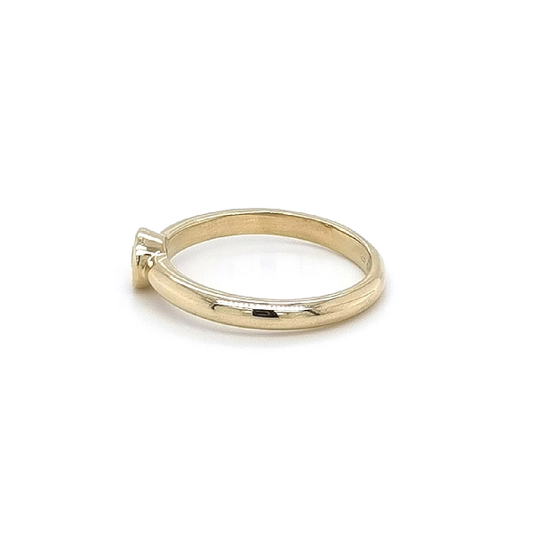 Gold Engagement Ring with Zircon