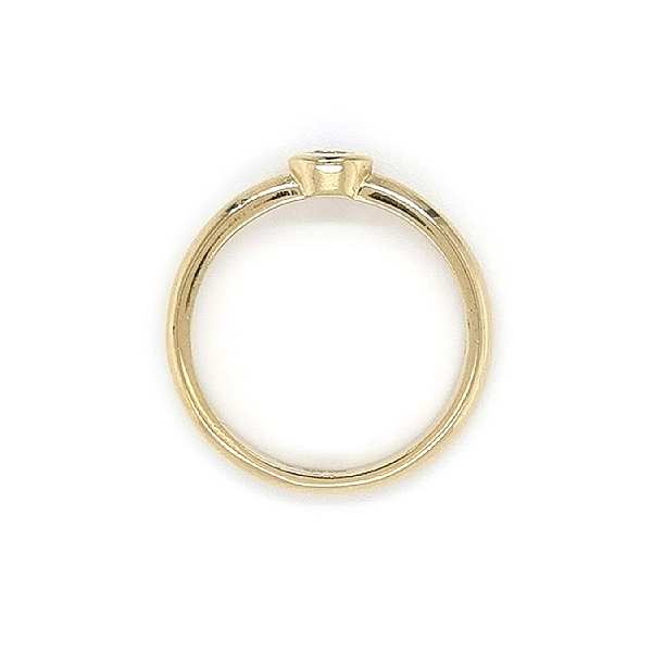 Gold Engagement Ring with Zircon