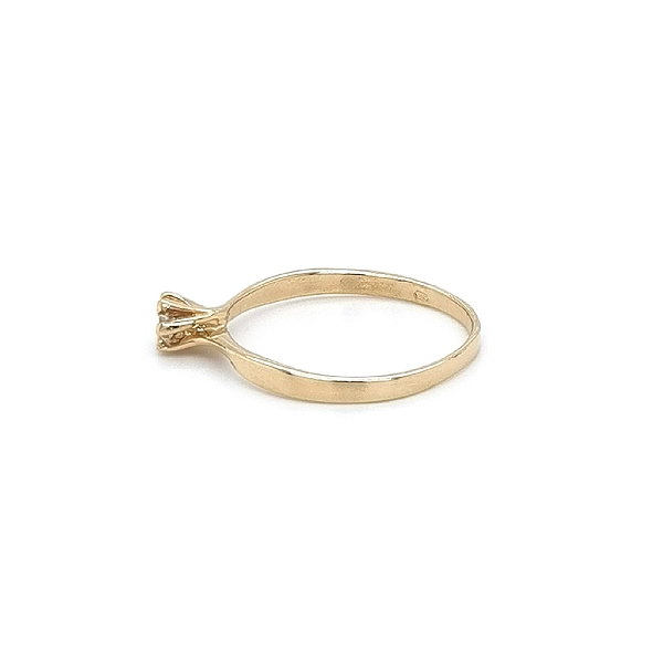 Gold Engagement Ring with Zircon