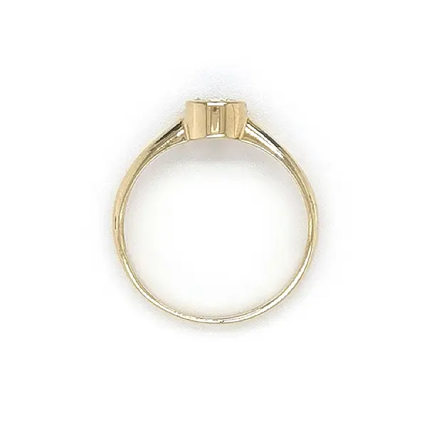 Gold Engagement Ring with Zircon