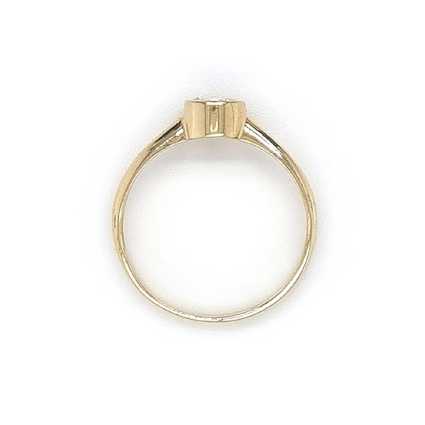 Gold Engagement Ring with Zircon