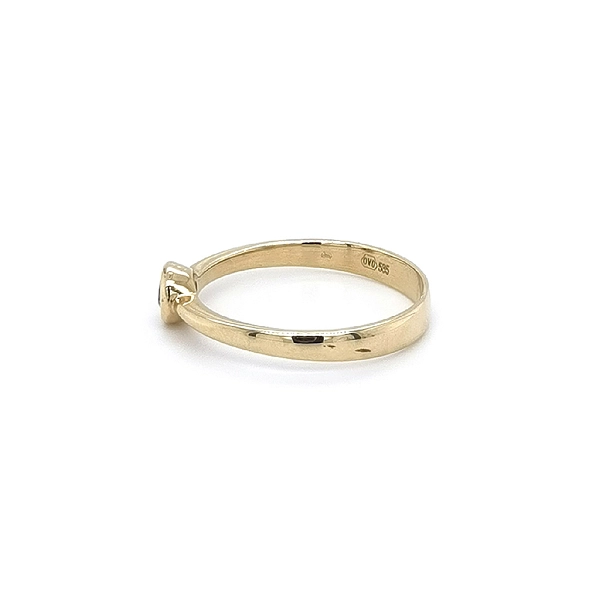Gold Engagement Ring with Zircon