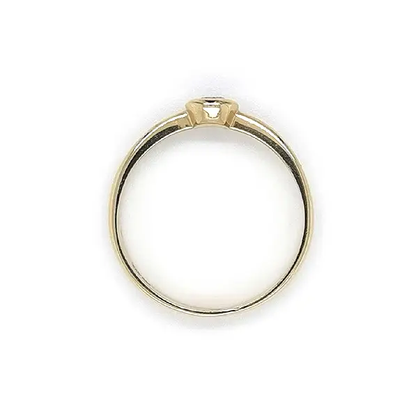 Gold Engagement Ring with Zircon