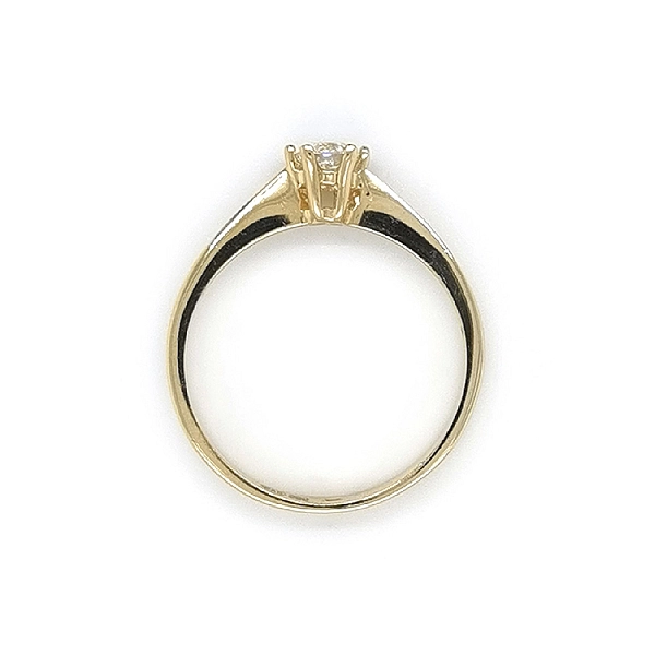 Gold Engagement Ring with Zircon