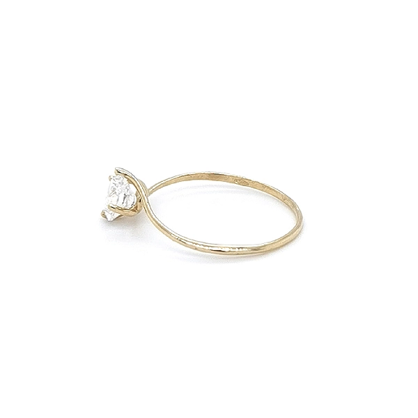 Gold Engagement Ring with Zircon