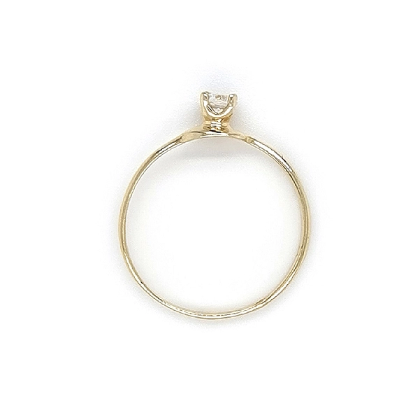 Gold Engagement Ring with Zircon