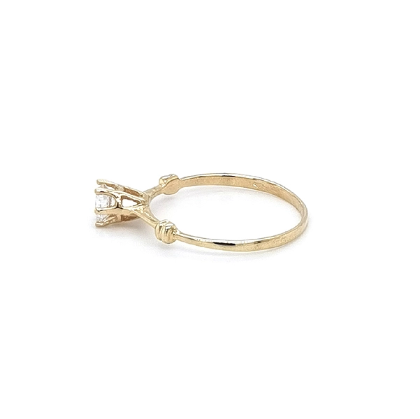 Gold Engagement Ring with Zircon
