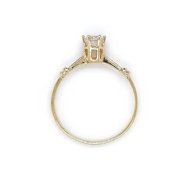 Gold Engagement Ring with Zircon