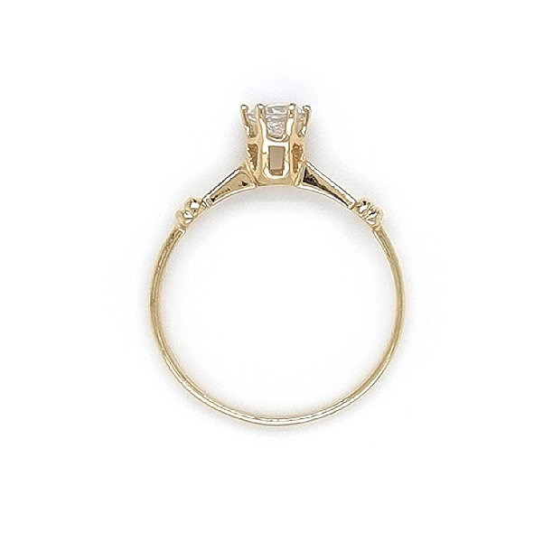 Gold Engagement Ring with Zircon