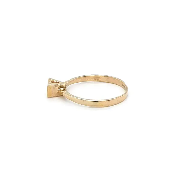 Gold Engagement Ring with Zircon