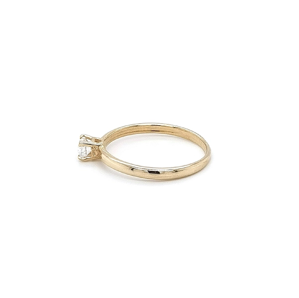 Gold Engagement Ring with Zircon