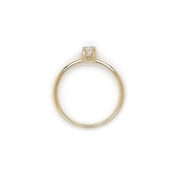 Gold Engagement Ring with Zircon