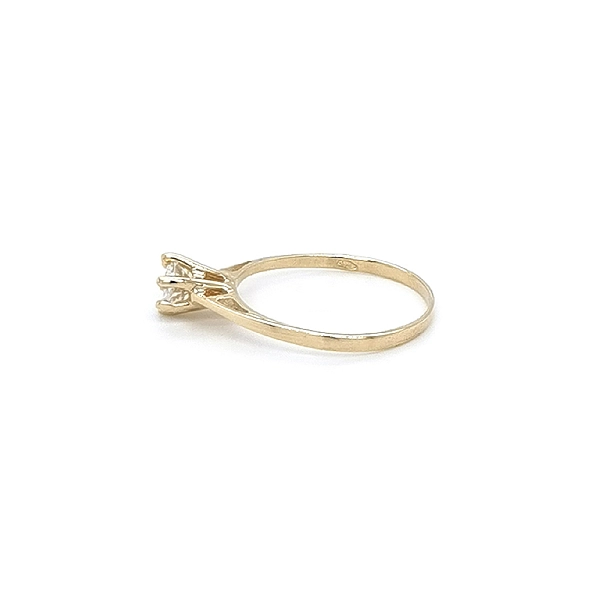 Gold Engagement Ring with Zircon