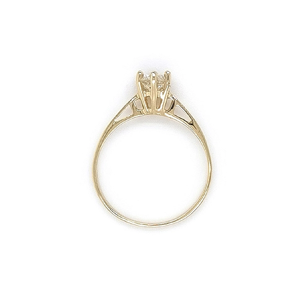 Gold Engagement Ring with Zircon